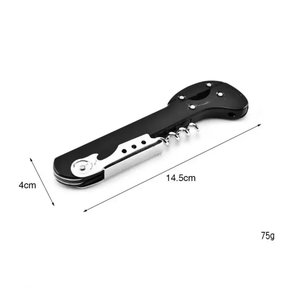 Открывалка для бутылок вина с настоящим отдачей, штопор с двойными петлями, классический ключ для черного вина с выдвижным 4-колесным резаком для фольги