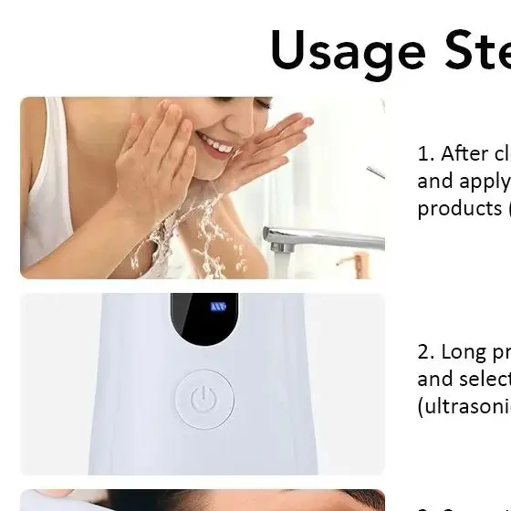 بالموجات فوق الصوتية الجلد الغسيل آلة تنظيف الوجه العميق 4 طرق تقشير مجرفة الوجه المسام الأنظف الوجه الجلد الغسيل رفع آلة #6