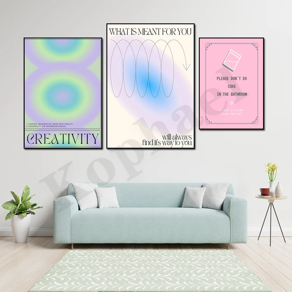 Fashion Y2K Modern Minimalist Colorful Creative Halo Gradient Psychedelic Wall Poster
