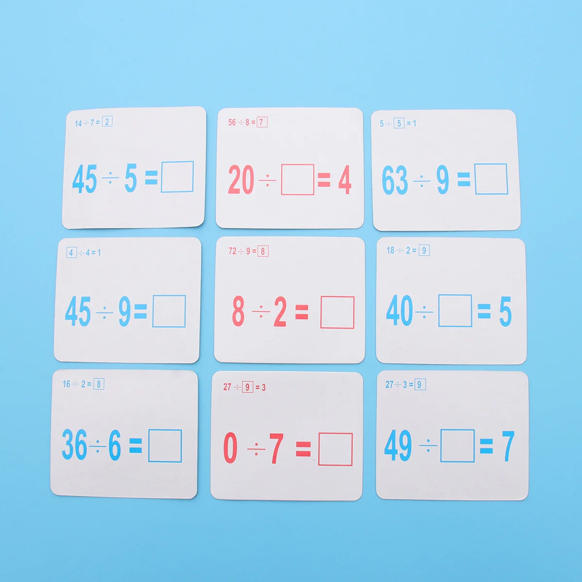 54Pcs Children's Arithmetic Cards Multiplication Division Early Learning Educational Number Cards Colorful Math Flashcards