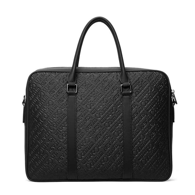 Luxury Style Real Cowhide Men's Briefcase Large Capacity Business Handheld One Shoulder Oblique Straddle Bag Computer File Bag