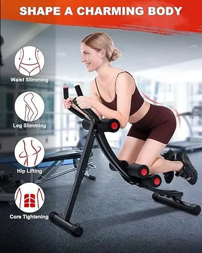 Ab Machine, Workout Equipment for Women, Adjustable Ab Trainer Machine for Stomach Workout at Home Gym, Ab Crunch Exercise