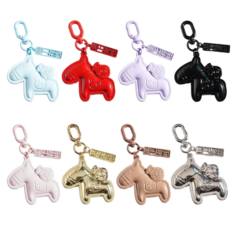Lightweight Portable Keyring Featuring Cartoon Horse Theme As Meaningful Present For Loved Ones