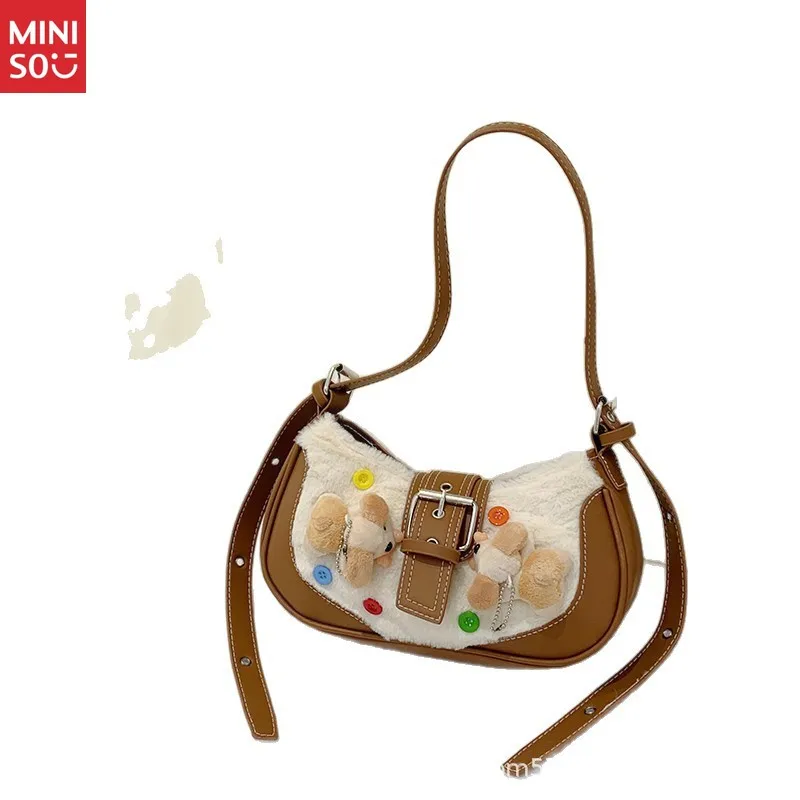 Miniso 2025 Niche Design Shoulder Bag, Luxury Commuter Crossbody, Elegant Underarm Purse