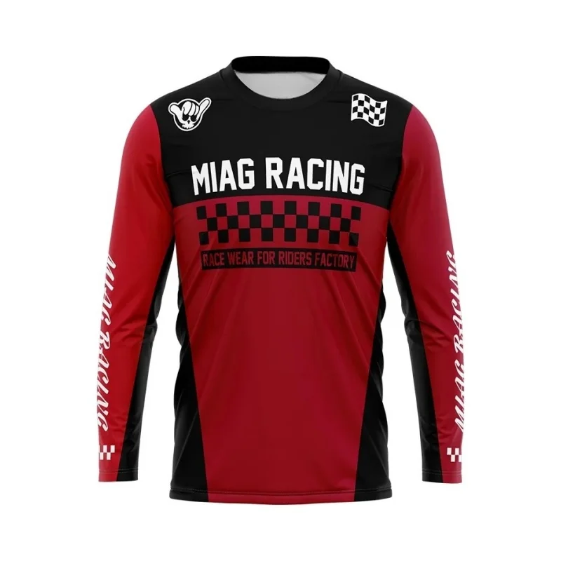 

3D Print Off-road Motorcycle Miag Racing Jersey Men's Women's Crew Neck Long Sleeve Sports T-Shirt Loose Quick Drying Casual Top