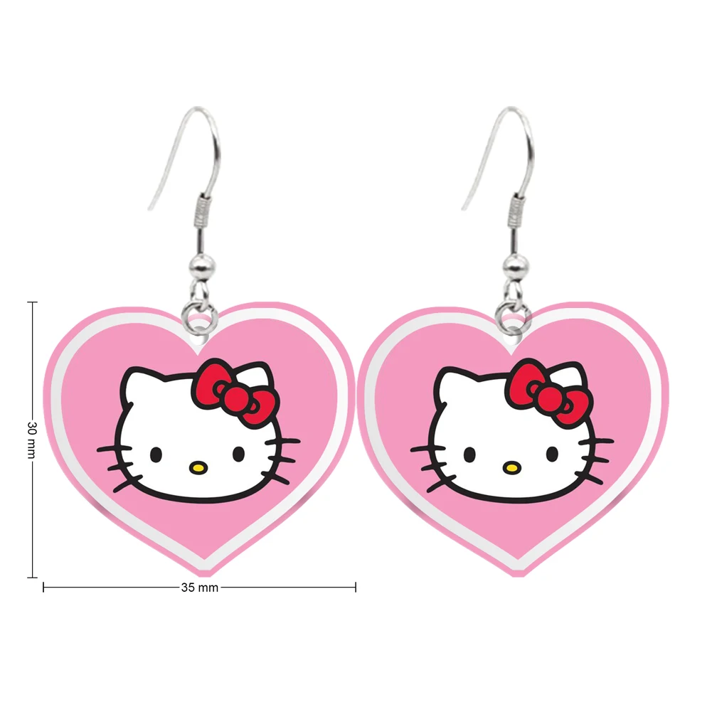 Hallo Kitty Sanrio transparenten Ohrring Haken niedlichen Anhänger Ohrringe Mädchen Schmuck Zubehör Kinder Party Geschenk Tochter Geschenk