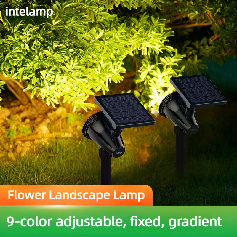 

2025 NEW 9 Muliple Colors Solar Spotlights Waterproof Outdoor Garden Lawn Solar Spot Light Decor for Pathway Patio Balcony Yard