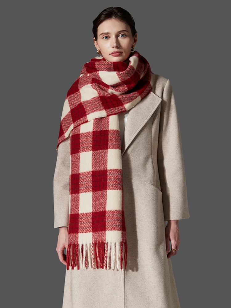 

Women Winter Knitted Scarf Headscarf Ladies Men Casual Preppy Plaid Tassel Warm Scarve Mujer Male Foulard Wrap Shawl New Unisex