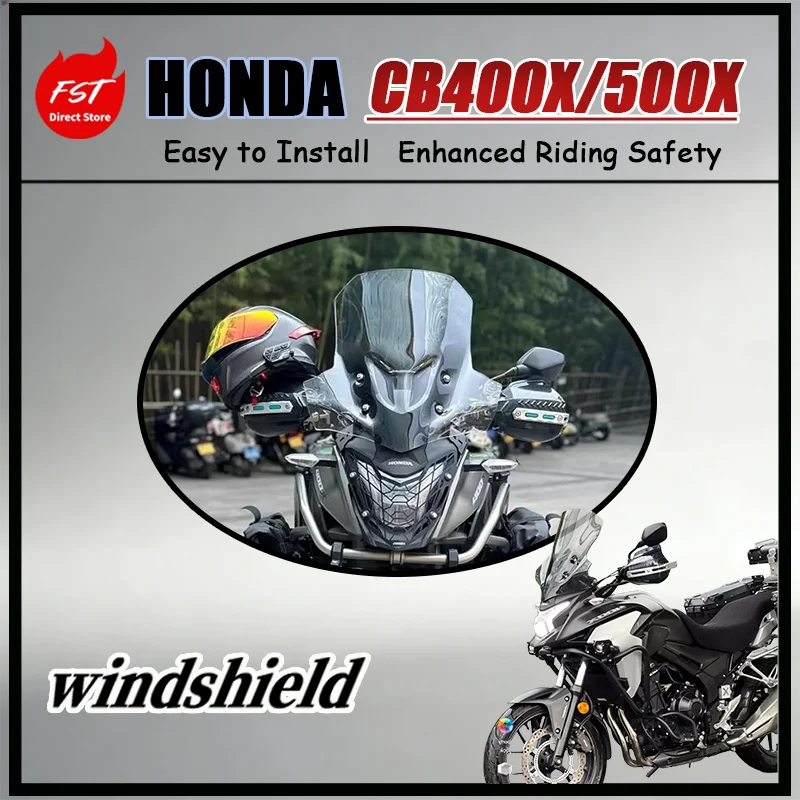 For Honda CB400X CB500X Windshield Wind Shield Front Fairing Cover - Imported High-Transparency Anti-Impact Weatherproof Glass