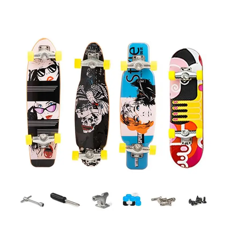 4 pezzi tastiera professionale Skateboard Kit di montaggio fai da te Mini ruote con cuscinetti multicolori giocattolo da Skateboard per bambini adulti