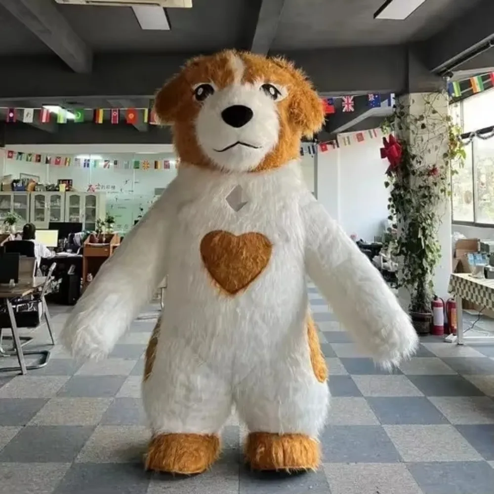 Inflatable Dog Cute Furry Blow Up Outfits for Halloween Christmas Fancy Party No Battery No Charger