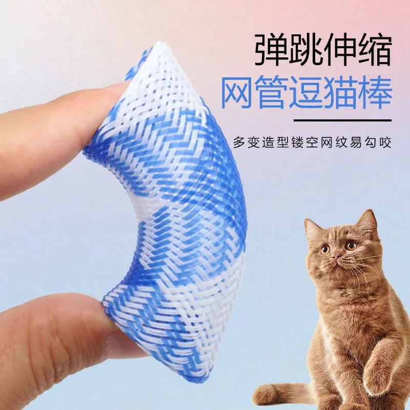 10PCS Cat Spring Toy Stick Freely Folding Spring Shape Multi-Color Cat Bouncing Kitten Toys Cat Interactive Toys Pet Supplies