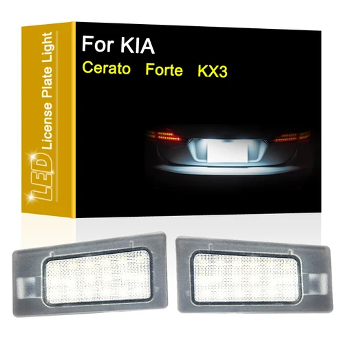 Lámpara de placa de matrícula LED de 12V para Kia Cerato 2013-2018 Forte 2012-18 KX3 2015-21 conjunto de luz de matrícula blanca