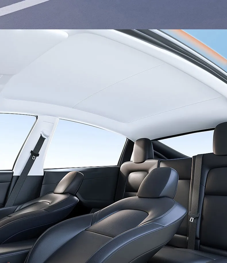 Heenvn Für Tesla Model 3 Y Model 3 Highland Model Y Juniper 2025 2026 Eiskleid-Schnallen-Sonnenschutz Sonnenblende Auto Vorne Hinten Sonnendach – Detail 22