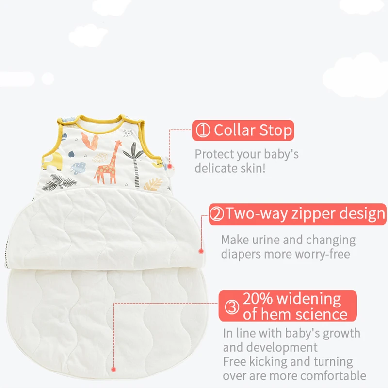 1.5 Tog Warm Quilted Winter Autumn Baby Sleeping Bag Envelope Soft Sleep Sack Swaddle for Newborn Infant Kids Sleep Nest Bedding