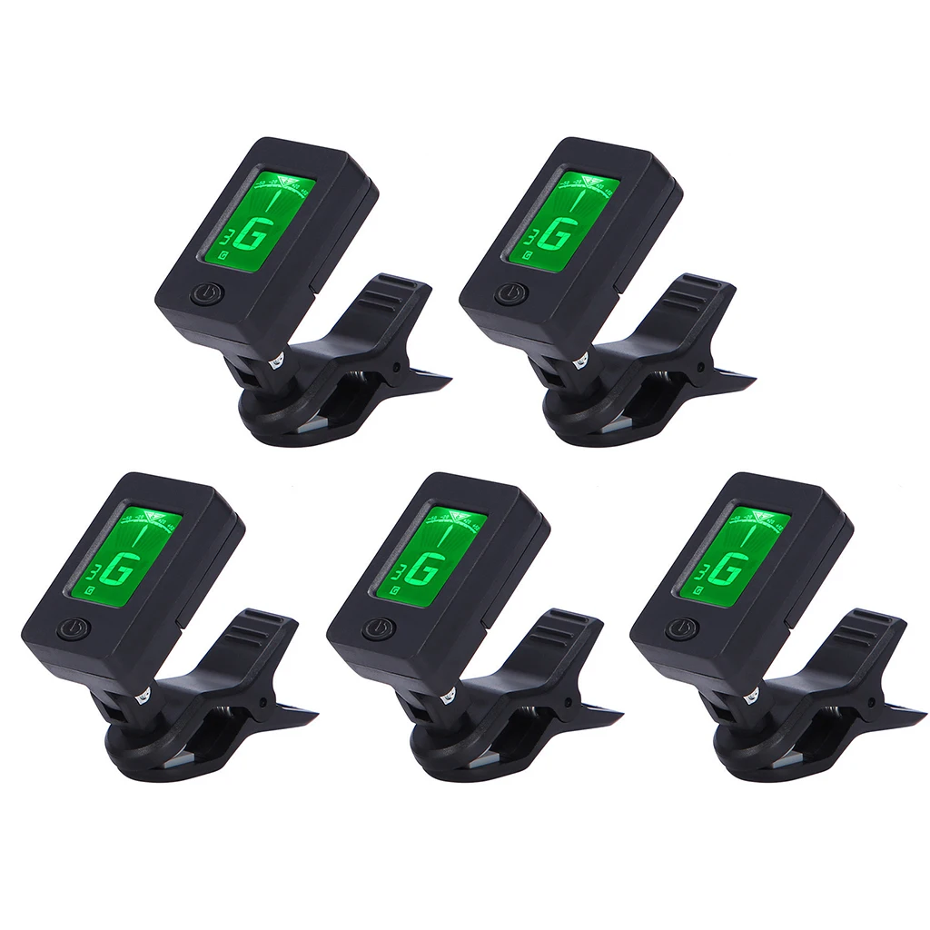 

5 PCS Chromatic Guitar Tuner Rotatable Clip Tuners Portable Universal Guitar Gitar Accessories String Instruments Guitar Parts