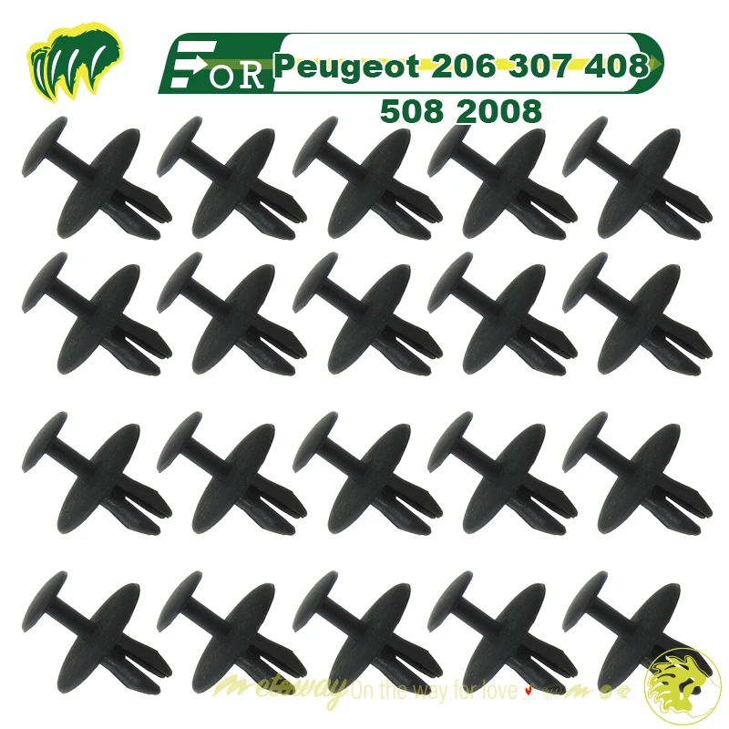 

20pcs Buckles For Peugeot 206 307 408 508 2008 Fender Lining Trunk Hood Soundproof Pad Fixing Buckles Fastener Clips