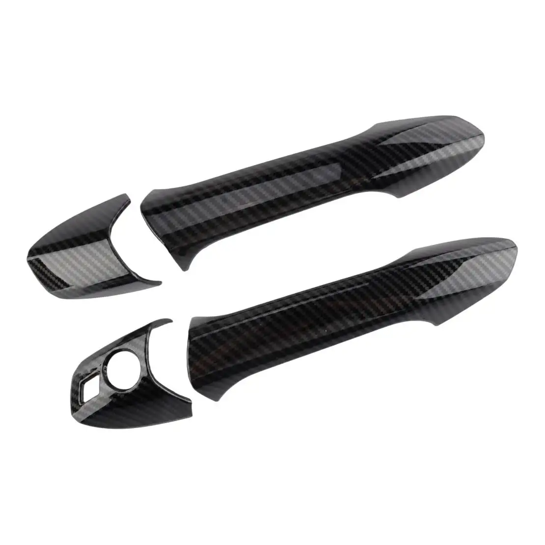 Black Carbon Fiber Style Car Exterior Side Door Handle Cover Trim Bezel fit for Mercedes B C E M Class W212 Left Hand Drive