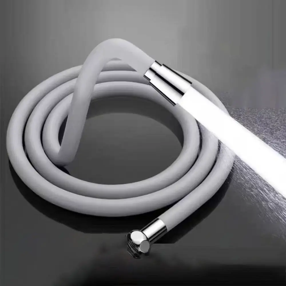 2M Silicone Shower Hose High Pressure Anti-Winding Shower Head Tube Pipe Flexible Faucet Accessories Bathroom