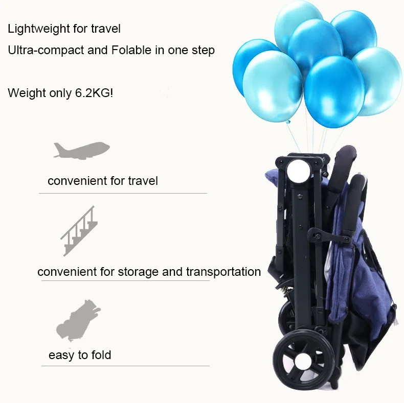 Lightweight and Convenience Stroller with Compact Fold Multiposition Recline Canopy with Sun Visor Umbrella Stroller for Travel