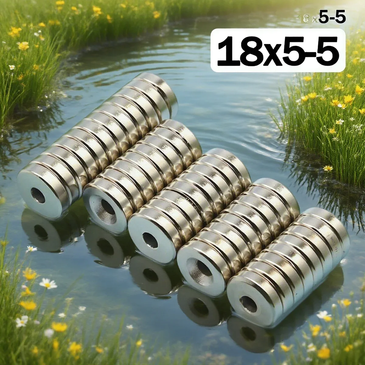 

Мощный неодимовый магнит 18X5-5 мм, круглый, сверхсильный, N35, с отверстием, постоянный магнит NdFeB, магнит для холодильника