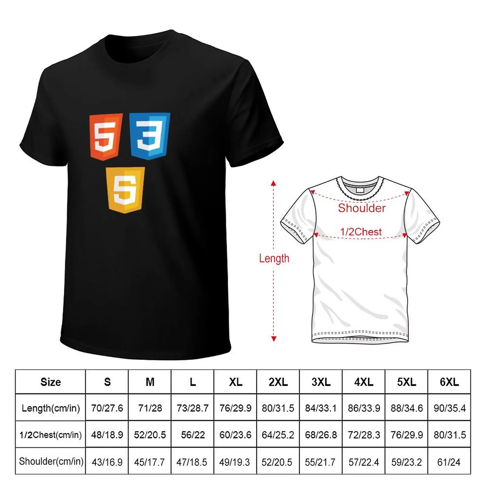 Html Css Javascript T-Shirt Big Size Loose Fit Tee Shirt