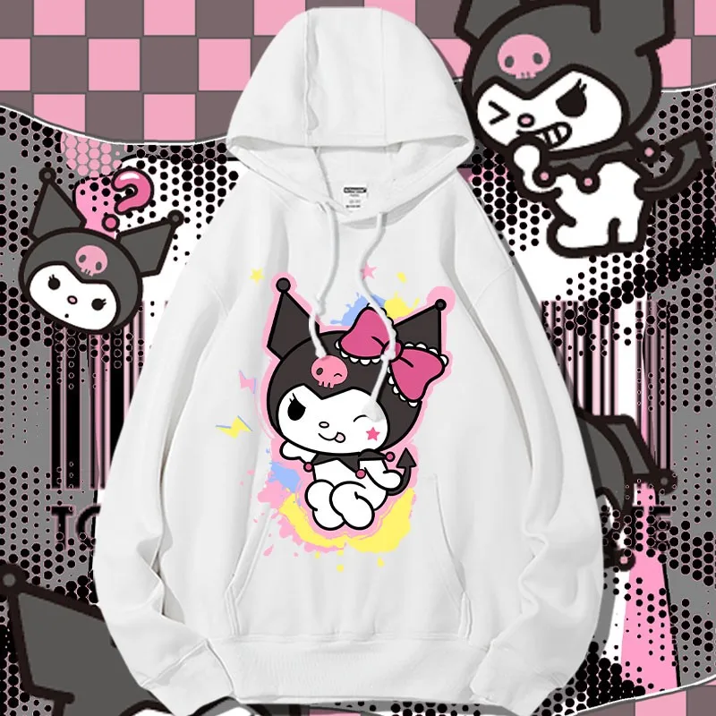 

Kullomi Autumn Hoodie Coat Female Bf Lazy Style Sanrio Girl Trend Thin Hooded Top Cotton Everything