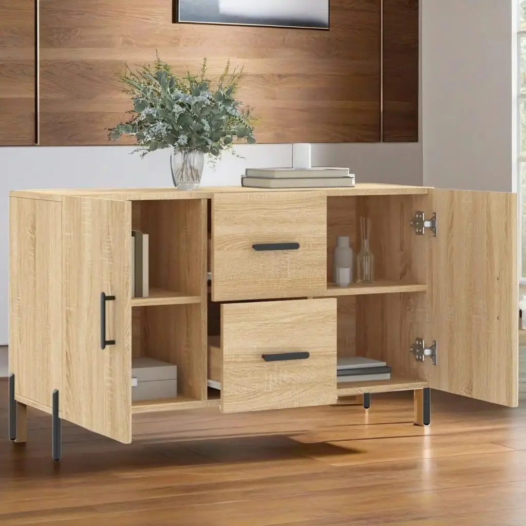 Sonoma Oak Sideboard 100x36x60 cm - Stylish Engineered Wood Storage Cabinet for Modern Homes