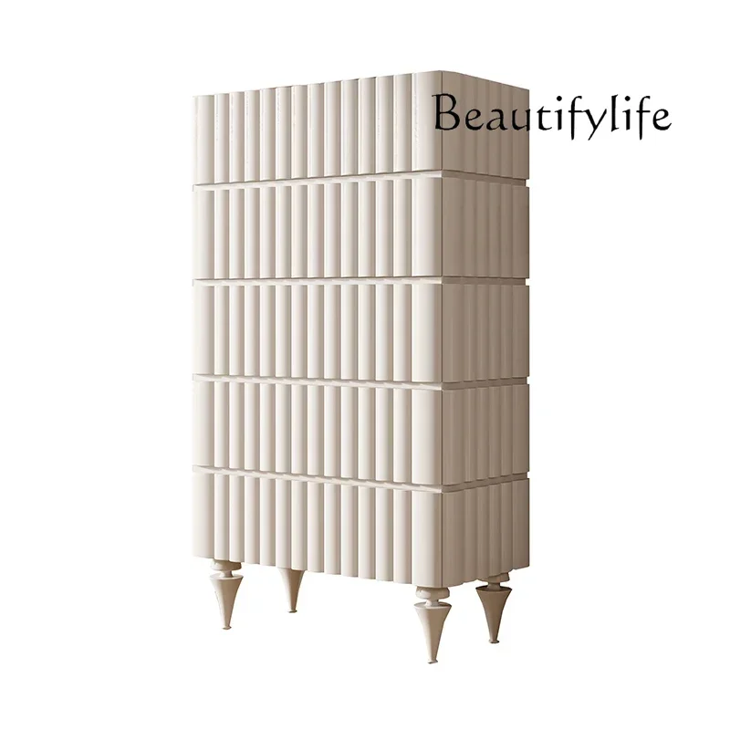 

Light Luxury Solid Wood Modern Simple Cream Style Storage Cabinet Minimalist Bedroom Home Designer Fashion