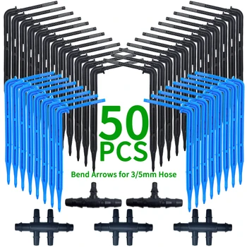 Greenhouse Garden 50PCS Bend Drip Arrow Dripper Micro Drip Irrigation Kit Emitter fit 3/5m