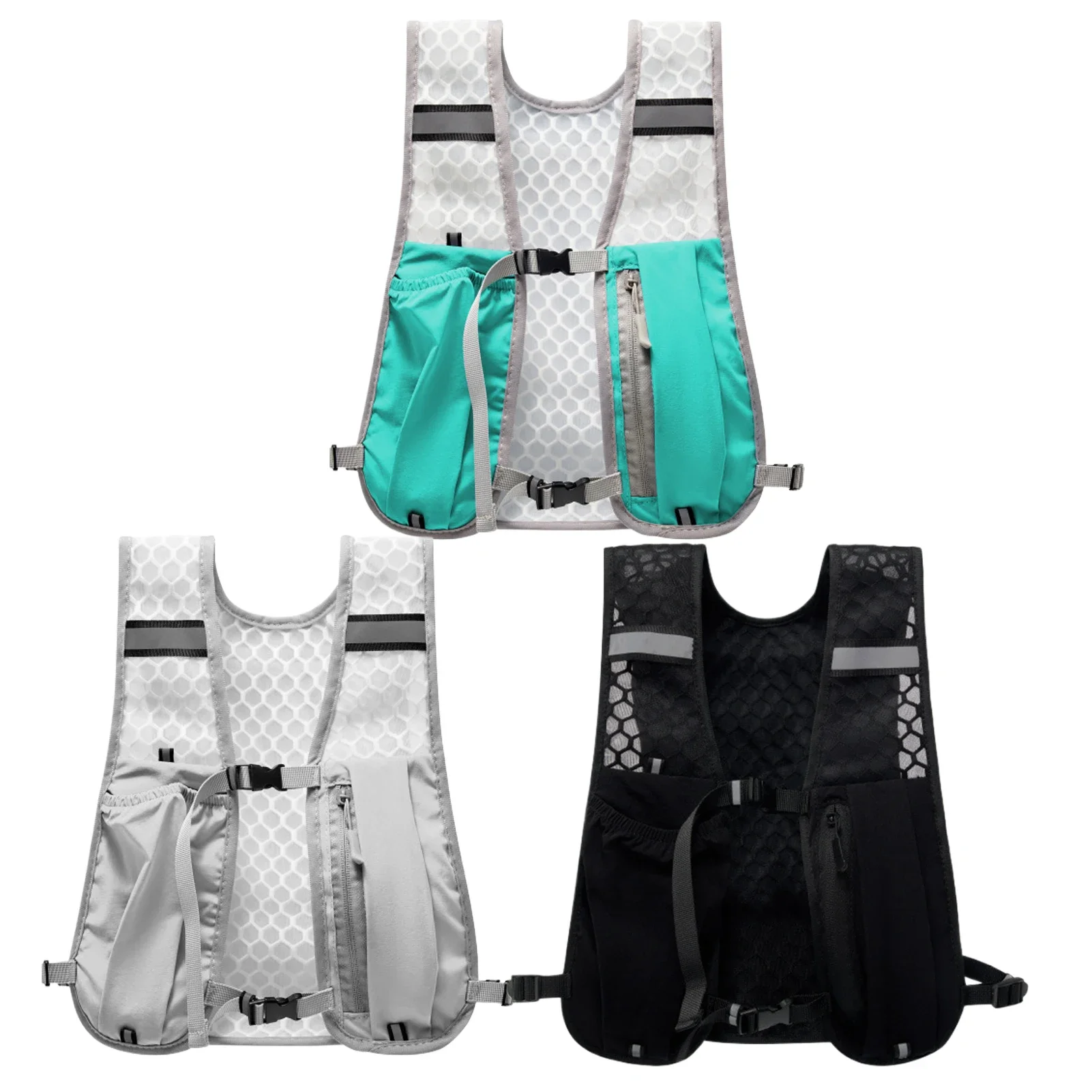 

Running Vest Reflective Hydration Water Chest Pack Lightweight Running Water Bottle Storage Bag with Phone Holder Cycling Vest