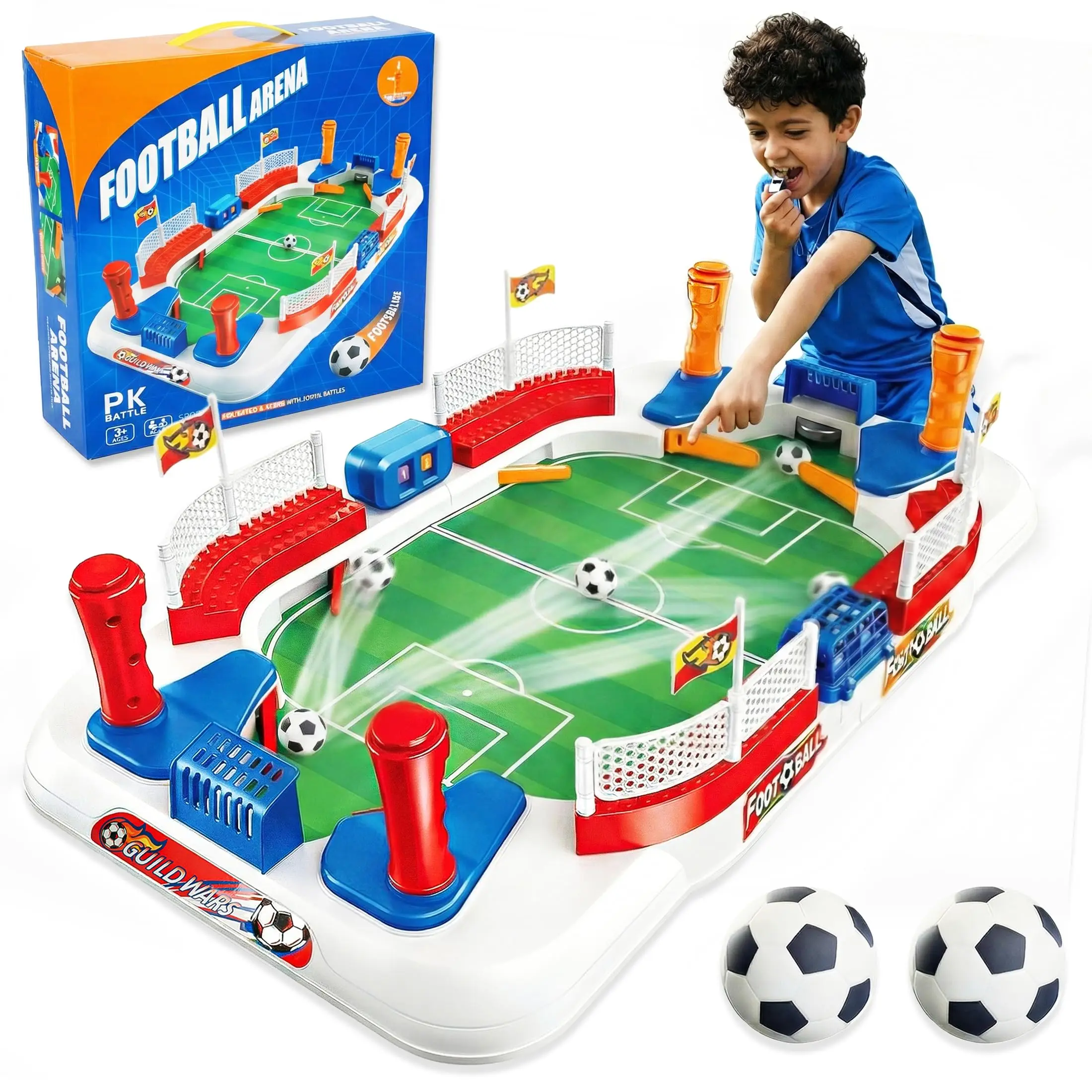 子供用卓上サッカーゲーム-教育的集中力トレーニング-2人対戦おもちゃ-対象年齢3～6歳