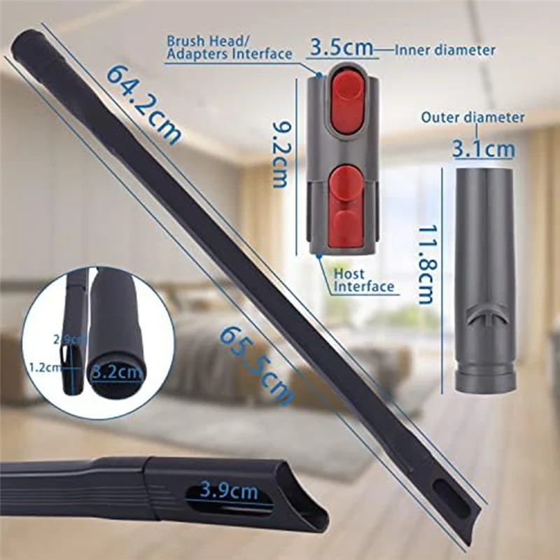 Ekstensi Top-rHose + Nosel Celah Fleksibel + Aksesori Adaptor untuk Penyedot Debu Dyson V7 V8 V10 V11 V15