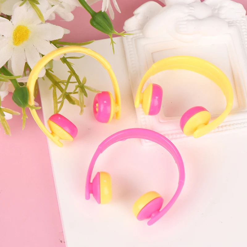 5 قطعة 1/12 سماعة بيت الدمية ديكور ألعاب كلاسيكية للأطفال أطفال هدية دمية المنمنمات سماعة أذن لاسلكية بلاستيكية