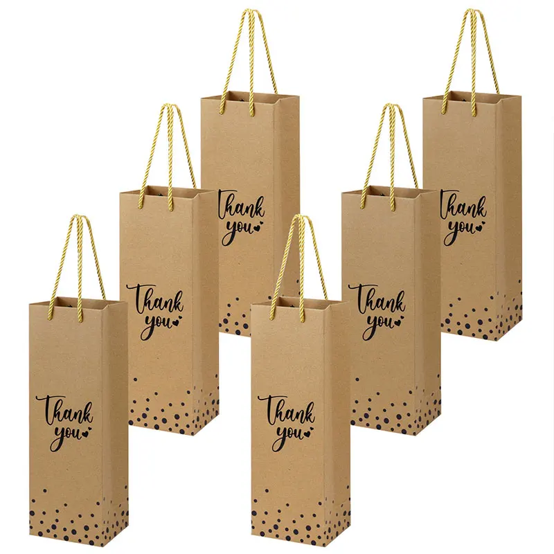 2/4/8 حزمة حقيبة هدايا النبيذ الشمبانيا شكرا لك، الزفاف، عيد الميلاد، عيد الميلاد ورأس السنة الجديدة هدية لوازم الحفلات