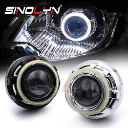 Sinolyn 3 Inch COB Angel Eyes Bi Xenon Projector Lens For H7 H4 Headlights Halo Ring Car Lights Headlamp Car Accessories Upgrade