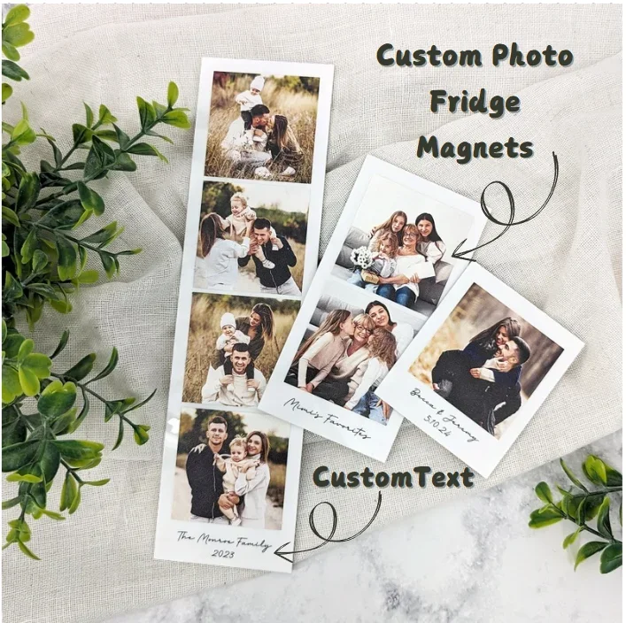 Custom Photo Fridge Magnet，Personalized Multi Picture Collage Refrigerator Magnet，Custom Text，Family Couple Memory Home Decor Gi