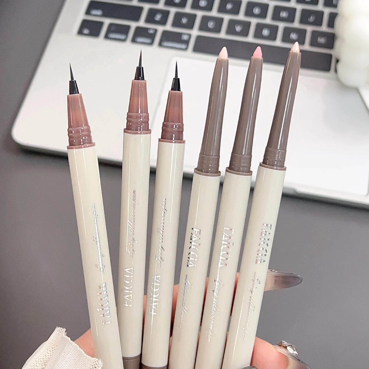 2in1 ماتي الكذب دودة القز هيغليغتر قلم ماكياج مقاوم للماء التجفيف السريع كحل فائقة غرامة الرموش السفلية قلم رصاص مستحضرات التجميل