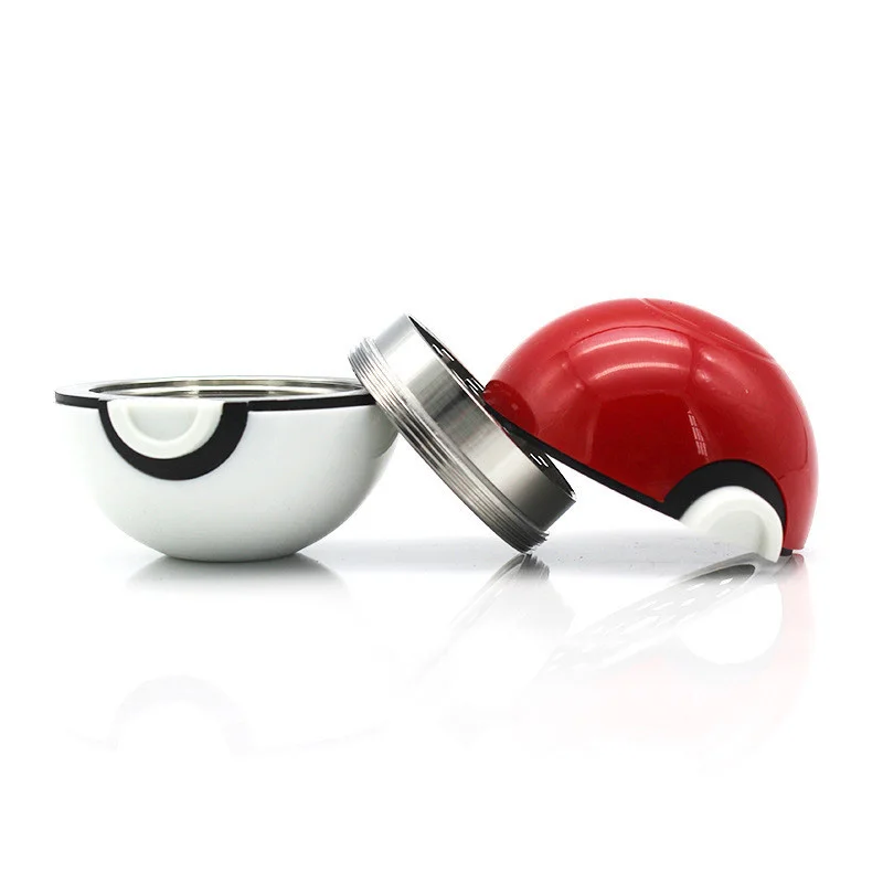 Pokeball 55mm Poke Ball Herb Zinc Alloy Plastic Metal Grinders 3 Parts Smoking Accessories