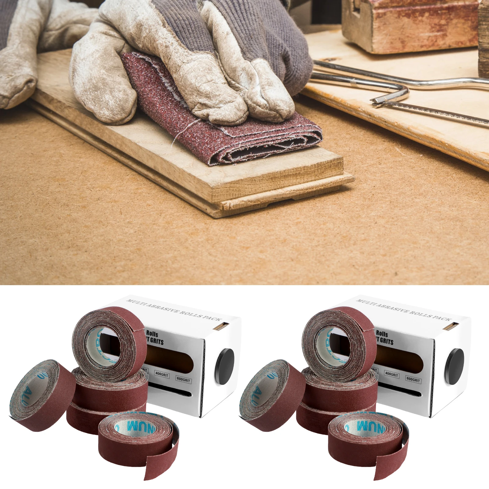

Набор рулонов наждачной бумаги из оксида алюминия, набор абразивной наждачной бумаги, 20 футов, многоразовая деревообрабатывающая абразивная бумага в штучной упаковке, металл
