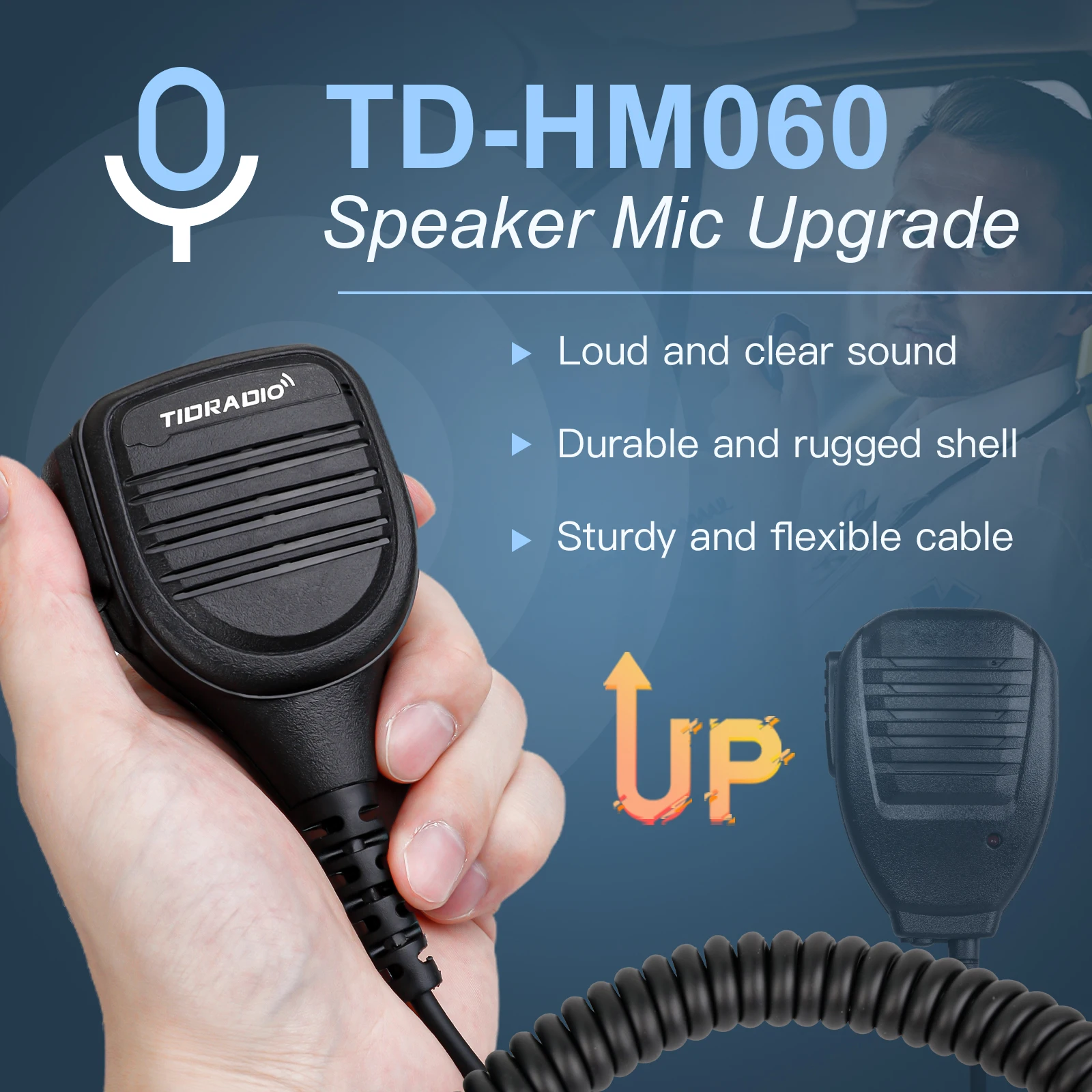 TIDRADIO TD-HM060 MIC Walkie Talkie Accessories Handheld Microphone MIC for UV-5R BF-888S UV-82 GT-3 UV-B2 BF-F8 UV-5RE