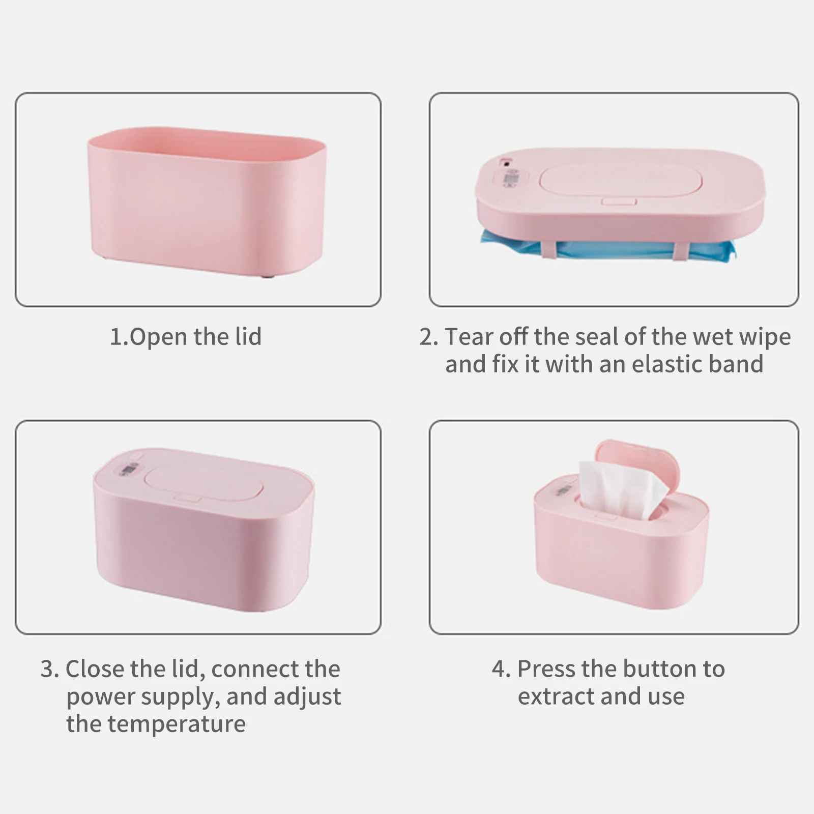 【ساخن】موزع تسخين مناديل مبللة للأطفال محمول بمنفذ USB بقدرة 10 وات ودرجة حرارة ثابتة وسعة كبيرة للسفر بالسيارة المنزلية