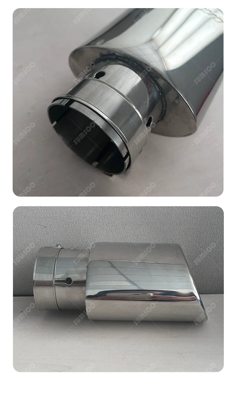Original er 1pcs hochwertige 304 Edelstahl Universal Auspuffs pitze 57 60mm schräg gerollte Auslass Auto Schall dämpfer Endrohr Silenc – Detail 7