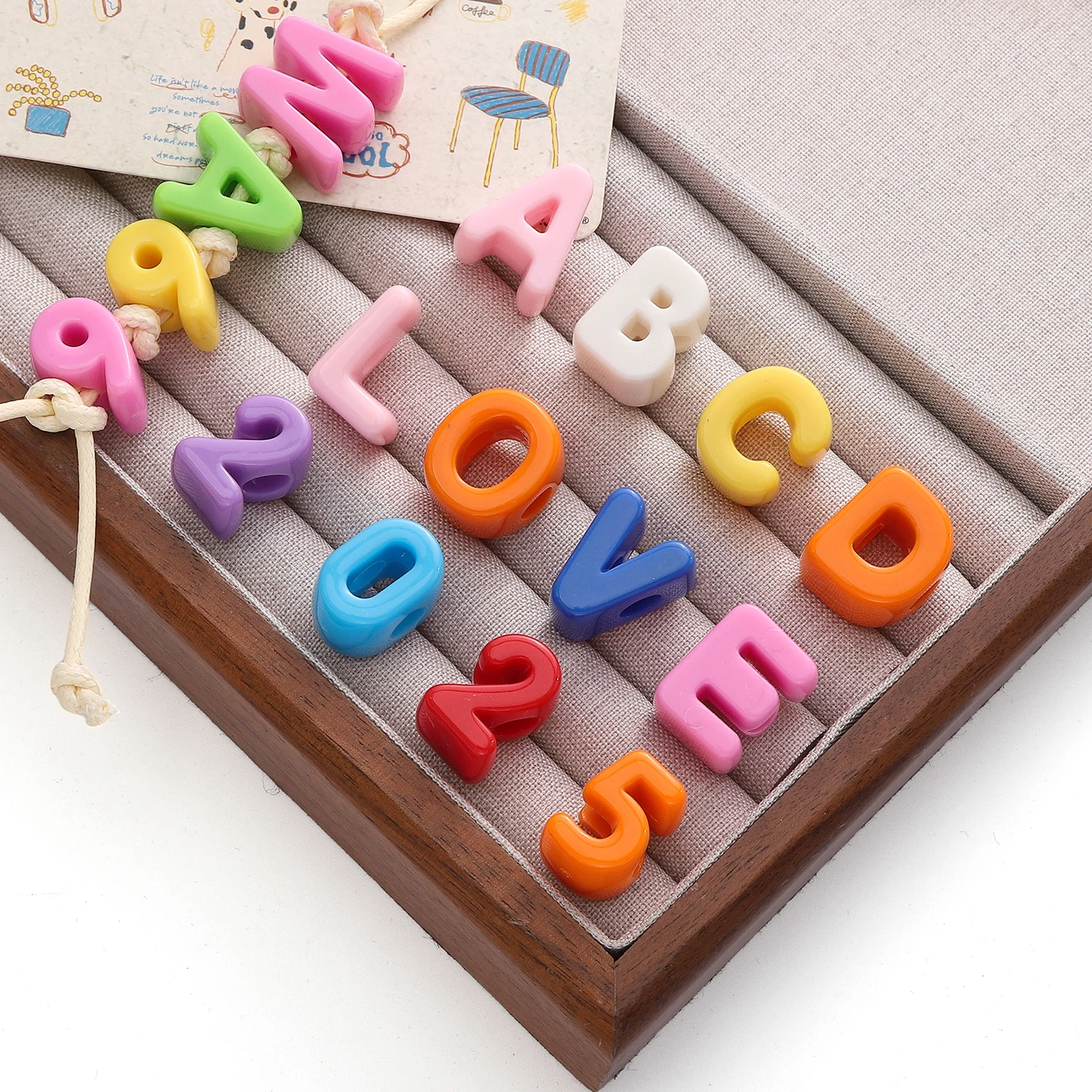 10 قطعة عشوائي مختلط اللون الاكريليك ثقب كبير رسالة الخرز عدد الملحقات اليدوية DIY بها بنفسك صنع المجوهرات أساور أقراط المعلقات #5