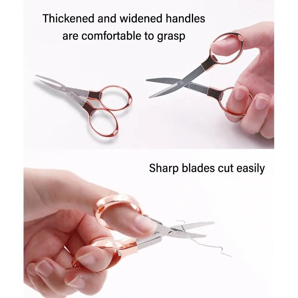 Portable Folding Scissors Stainless Steel Folding Sewing Scissors Hand Tool Multifunctional Needlework Scissors Student