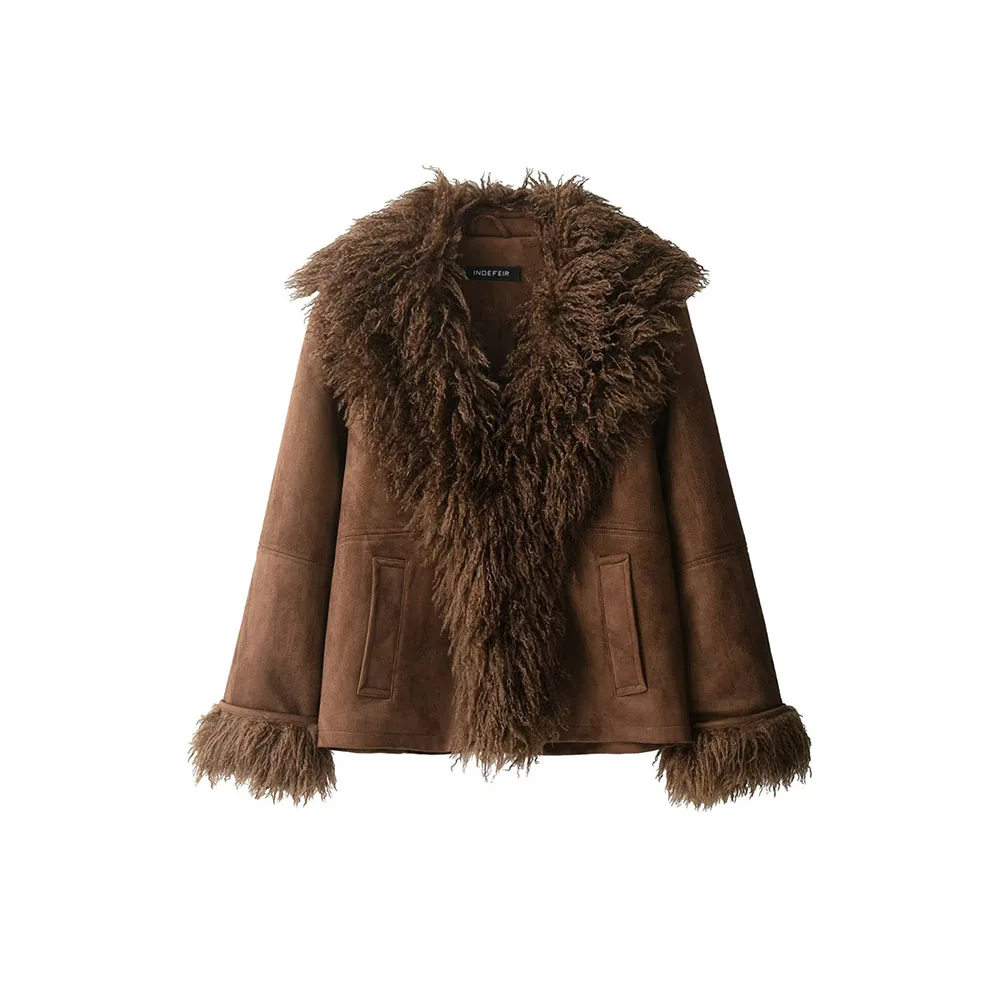 

Autumn and winter new women's fashion faux fur effect jacket jacket