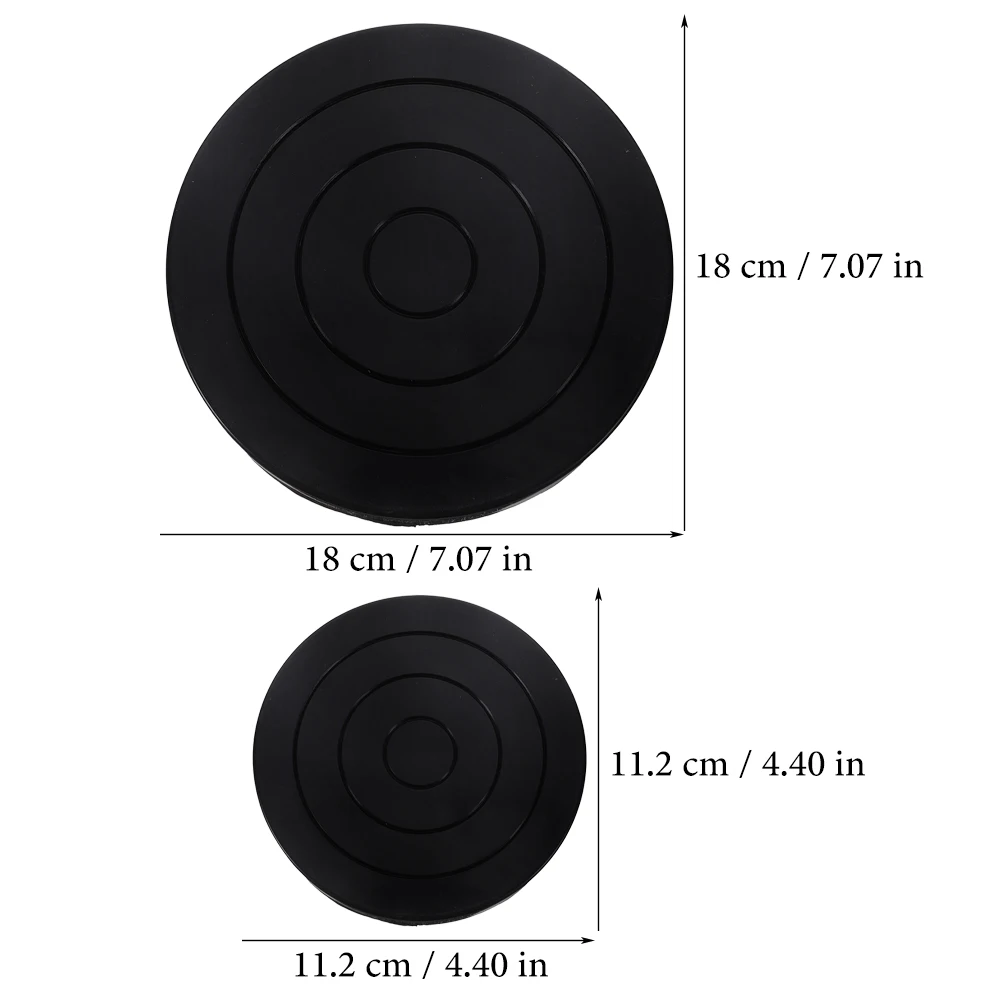 Plato giratorio de arcilla de 11,2 cm, herramienta de escultura de rueda de cerámica de doble cara, Base giratoria de plástico de 360 grados para pastel, 2 uds.