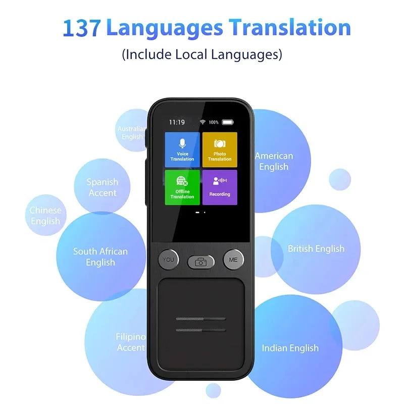 Instant Intelligent Voice Translation Machine, Gravação Em Tempo Real, Offline, Portátil, 138 Idiomas, T16