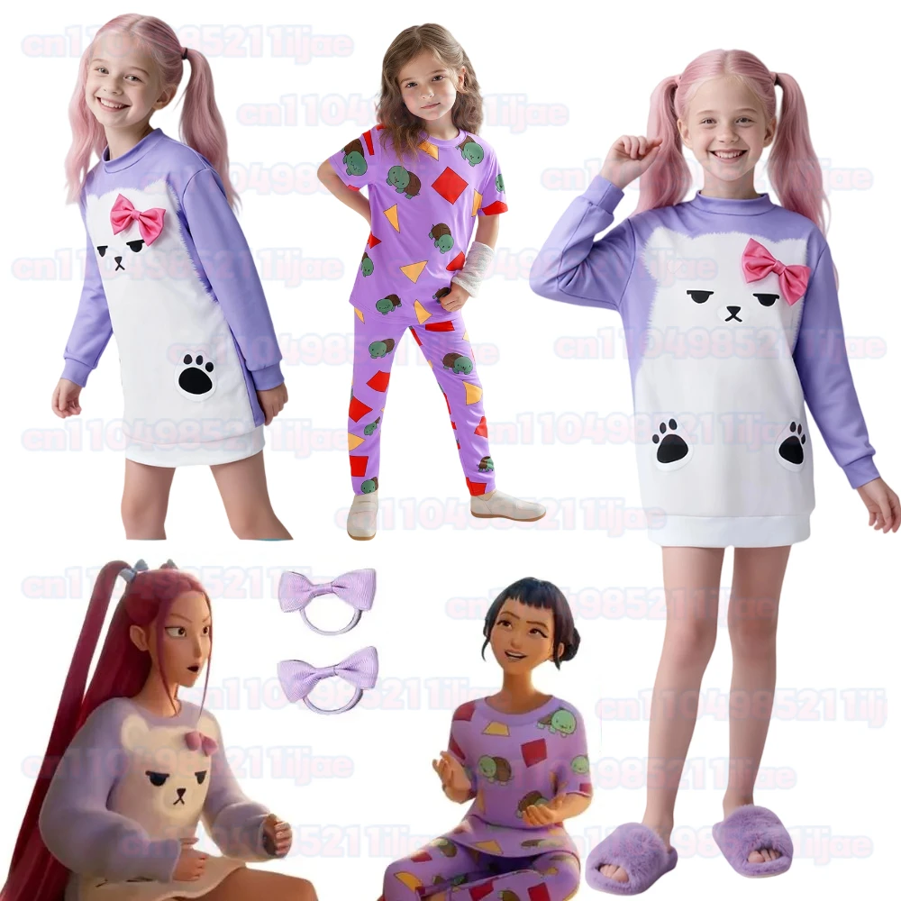 

rumi Kids Girls Zoey Mira Demon Hunters of Kpop Cosplay Pajamas Costume for Children Clothing Sleepwear Halloween Carnival Suit