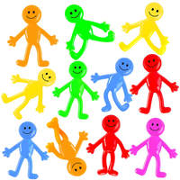 20pcs Mini Smile Figures Sticky Bouncy Relief Toys Kids Birthday Party Favor School Prizes Carnival Gift Goodie Filler Pinata